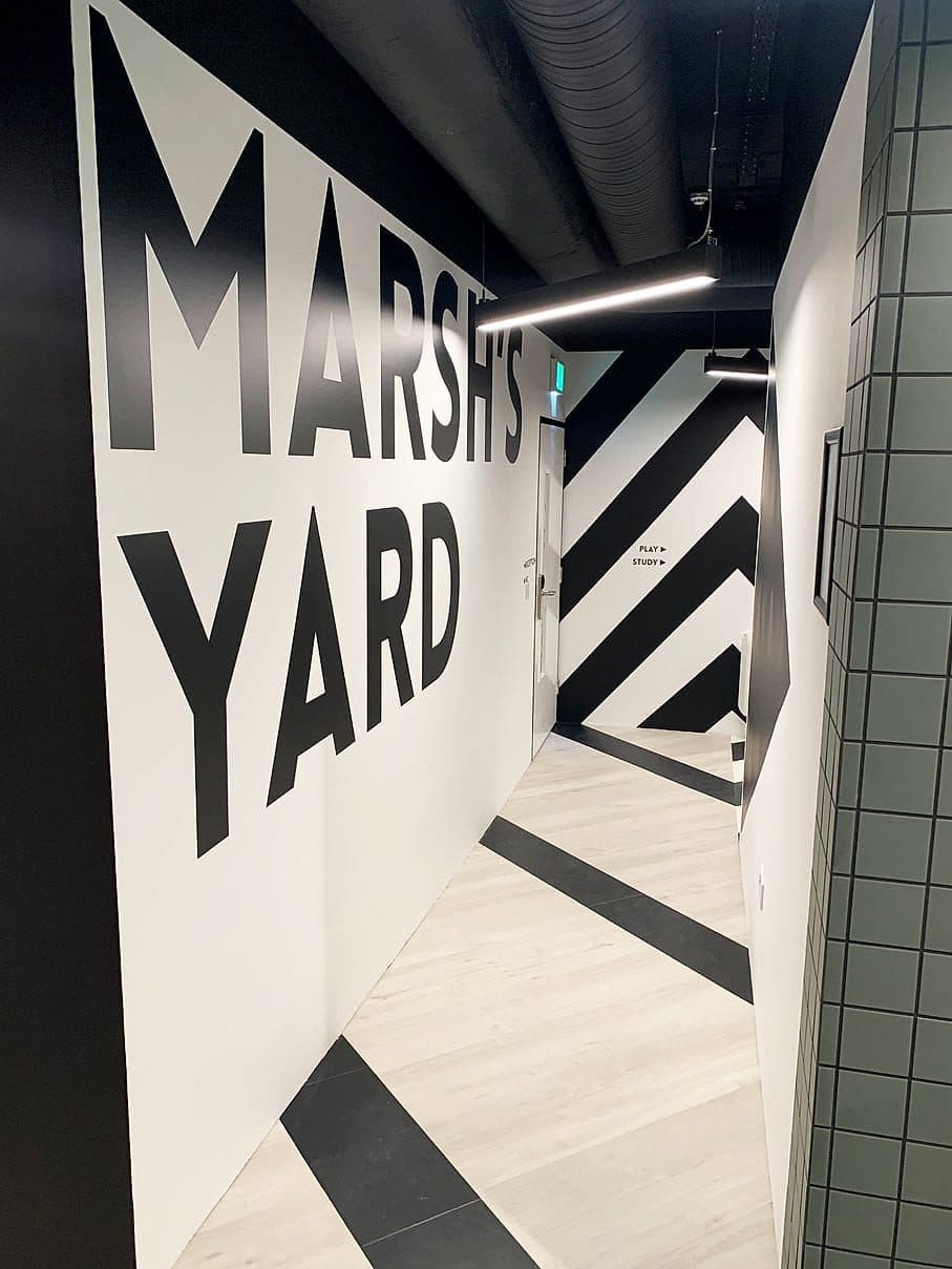Hatch Student Living, Marsh's Yard: wayfinding by Wayfinders
