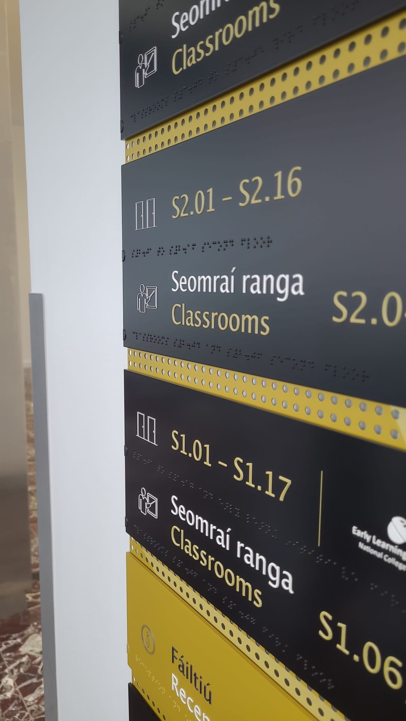 National College of Ireland, Spencer Dock: wayfinding by Wayfinders
