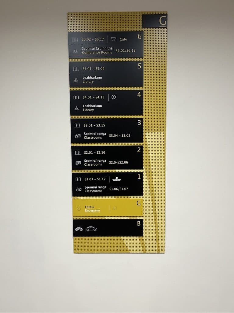 National College of Ireland, Spencer Dock: wayfinding by Wayfinders